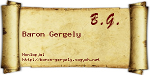 Baron Gergely névjegykártya