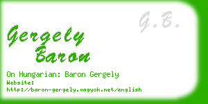 gergely baron business card